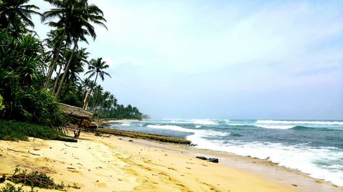 Scenic view of beach against sky