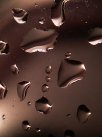 Close-up of water drops on glass window