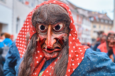 Portrait of woman wearing mask