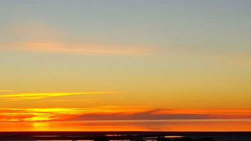 Scenic view of sea at sunset