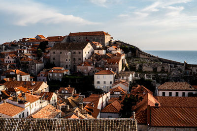 High angle shot of townscape