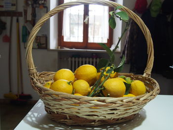 Close-up of fruits in basket