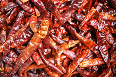 Full frame shot of red chili peppers