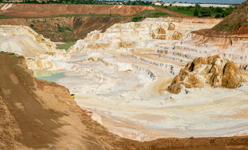 Abstract color sand texture at kaolin mine