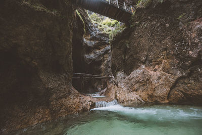 River amidst rock formation