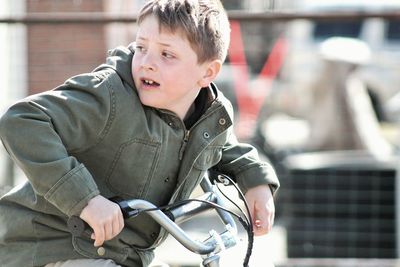 Portrait of boy looking at camera