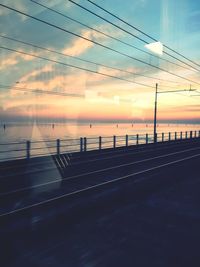 Scenic view of sea at sunset