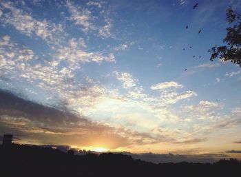 Silhouette of landscape at sunset