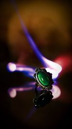 Close-up of illuminated lighting equipment