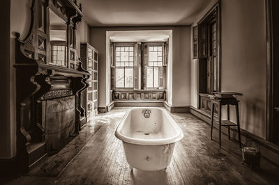 Free standing bathtub in abandoned home
