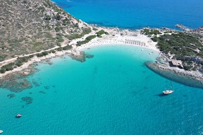 High angle view of beach