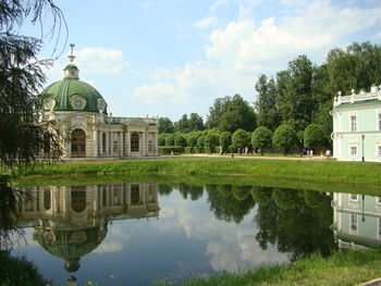 Reflection of building in lake