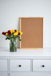 Potted plant against wall mockup for design 
