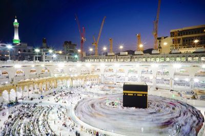 High angle view of people at mecca