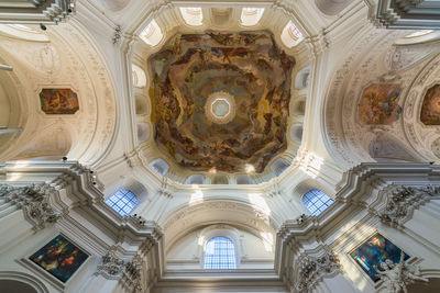 Low angle view of ornate ceiling in building