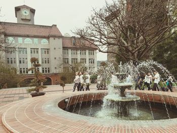 Fountain in front of building