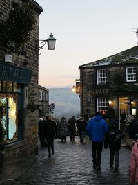 People on street in city