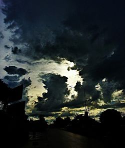 View of cloudy sky at night