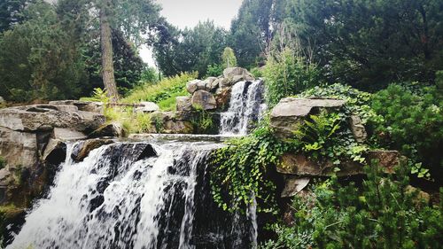 Scenic view of waterfall