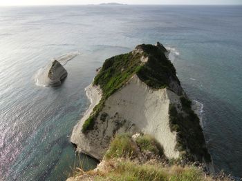 High angle view of beach