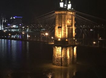 Illuminated city at night