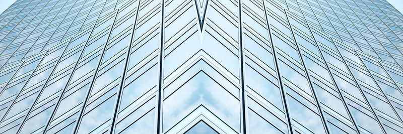 Low angle view of modern building against sky