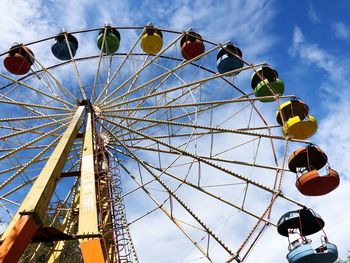 Low angle view of ferris wheel against sky