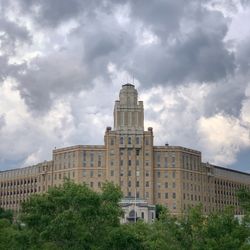 Low angle view of historical building against sky