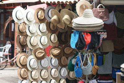 Full frame shot of hats for sale