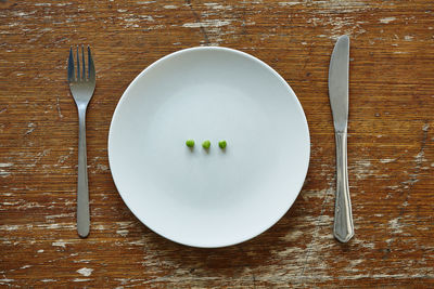 High angle view of food in plate on table