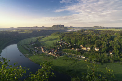 Sunset bastei, saxony switzerland