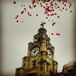 Low angle view of clock tower