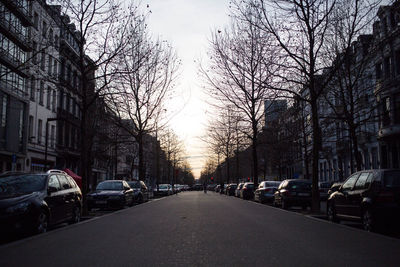 Cars parked on road