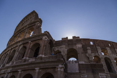 Low angle view of historical building against clear sky