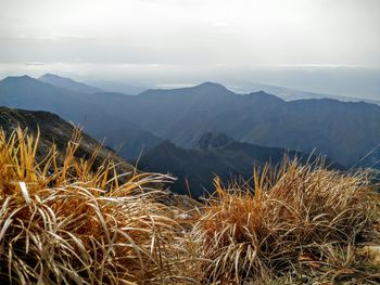 Scenic view of mountains against sky