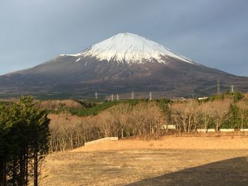 Scenic view of snowcapped mountain against sky