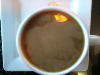 Directly above shot of coffee in cup