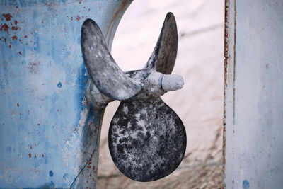 Close-up of old rusty metal door