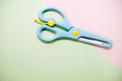 High angle view of equipment on table against white background