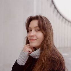 Portrait of young woman with eyes closed