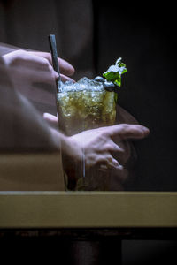 Close-up of drink on table