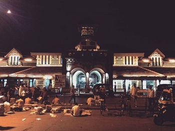 View of built structure at night