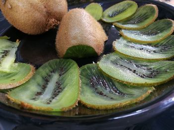 Close-up of fruits in plate