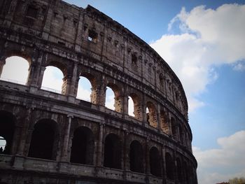 Low angle view of coliseum