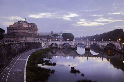 Bridge over river against sky