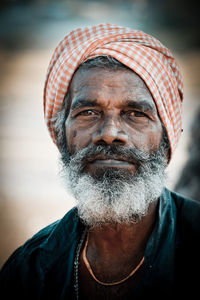 Portrait of senior man wearing turban