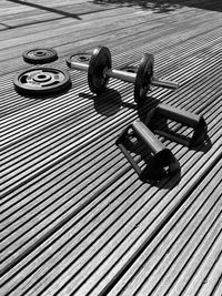 Full frame shot of weights fitness 