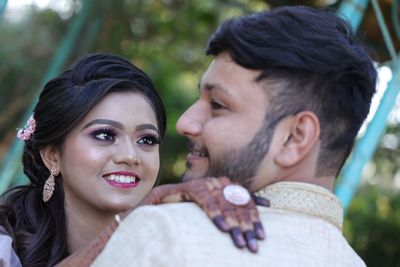 Portrait of smiling young couple