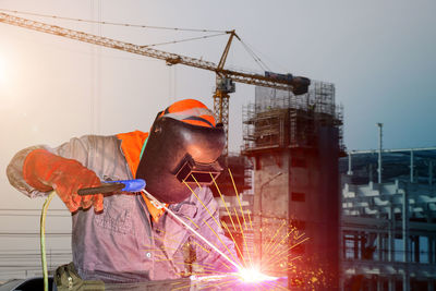 Man working at construction site