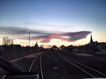 View of road at sunset